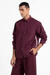 Buy_Three_Maroon 100% Cotton Poplin Applique Shirt _at_Aza_Fashions