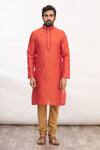 Buy_Arihant Rai Sinha_Red Silk Straight Kurta Set_Online_at_Aza_Fashions