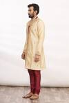 Buy_Arihant Rai Sinha_Gold Silk Embroidered Sherwani Set_Online_at_Aza_Fashions