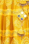 Vandana Sethi_Yellow Dupion Silk Embroidery V Neck Bridal Lehenga Set _at_Aza_Fashions