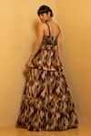 Shop_Nikita Mhaisalkar_Brown Georgette Sweetheart Neck Printed Tube Tunic _at_Aza_Fashions