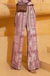 Shop_Nikita Mhaisalkar_Purple Sheeted Georgette Printed Pant _at_Aza_Fashions