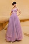 Buy Nikita Mhaisalkar Purple Tulle Layered Skirt at Aza Fashions Buy_Nikita Mhaisalkar_Purple Tulle Layered Skirt _at_Aza_Fashions