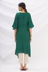 Shop_17:17 By Simmi Saboo_Green Chanderi Silk Embroidery Round Kaftan Kurta _at_Aza_Fashions