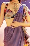 Shop_Aisha Rao_Purple Satin Organza Embroidery Sweetheart Neck Printed Ruffle Saree With Blouse _Online_at_Aza_Fashions