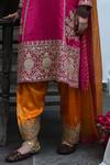 Shop_Heena Kochhar_Orange Mashru Silk Embroidered Kurta Set_Online_at_Aza_Fashions