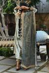 Shop_Heena Kochhar_Green Velvet Kurta Set_at_Aza_Fashions