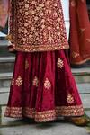 Buy_Heena Kochhar_Red Velvet Kurta Sharara Set_Online_at_Aza_Fashions