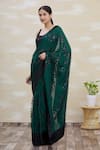 Kommal Sood Green Georgette Sequins Embellished Saree Online at Aza Fashions Kommal Sood_Green Georgette Sequins Embellished Saree _Online_at_Aza_Fashions