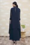 Shop_Kommal Sood_Grey Georgette Embellished Dress With Jacket_at_Aza_Fashions