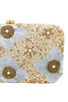 Buy_A Clutch Story_Gold Embellished Sequin Clutch With Sling _Online_at_Aza_Fashions