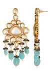 ChhavI'S Jewels_Blue Pearls, Beads Kundan Choker Set_Online_at_Aza_Fashions