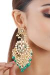 Shop_Chhavi's Jewels_Gold Plated Kundan Chandbalis _Online_at_Aza_Fashions