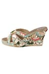 Buy_Fuchsia_Multi Color Embellished Silk Wedges _Online_at_Aza_Fashions