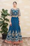 Naintara Bajaj_Blue Embroidered Lehenga Set_Online_at_Aza_Fashions