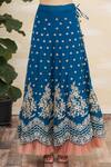 Naintara Bajaj_Blue Embroidered Lehenga Set_at_Aza_Fashions
