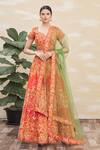 Buy_Samyukta Singhania_Green Net Silk Embroidered Lehenga Set_at_Aza_Fashions