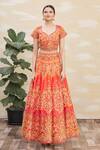 Samyukta Singhania_Green Net Silk Embroidered Lehenga Set_Online_at_Aza_Fashions