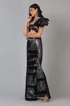 Buy_Geisha Designs_Black Embroidery One Shoulder Cutout Asymmetric Gown  _Online_at_Aza_Fashions