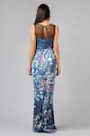 Shop_Geisha Designs_Blue Embroidery Boat Draped Floral Gown  _at_Aza_Fashions
