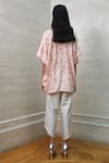 Shop_Labbada_Pink Satin Velvet Embroidered Tunic And Dhoti Pant Set_at_Aza_Fashions