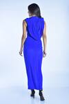 Shop_Mxs_Blue Pure Crepe Embellished Dress_at_Aza_Fashions