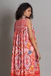 Payal Jain_Red Cotton Ikat Print Dress_Online_at_Aza_Fashions