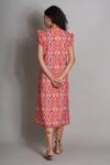 Shop_Payal Jain_Red Cotton Ikat Print Dress_at_Aza_Fashions