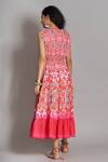 Shop_Payal Jain_Pink Cotton Ikat Print Dress_at_Aza_Fashions
