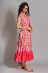 Payal Jain_Pink Cotton Ikat Print Dress_Online_at_Aza_Fashions