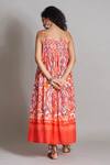 Shop_Payal Jain_Red Cotton Ikat Print Dress_at_Aza_Fashions