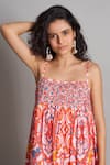 Shop_Payal Jain_Red Cotton Ikat Print Dress_Online_at_Aza_Fashions