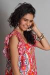 Shop_Payal Jain_Pink Cotton Ikat Print Dress_Online_at_Aza_Fashions