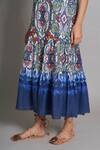 Payal Jain_Blue Cotton Ikat Print Dress_at_Aza_Fashions