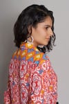 Shop_Payal Jain_Red Cotton Ikat Print Shirt Dress_Online_at_Aza_Fashions