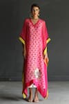 Buy_Rajiramniq_Pink Silk Organza Kaftan_Online_at_Aza_Fashions