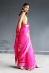 Rajiramniq_Pink Kota Silk Embroidery Saree Unstitched Piece _Online_at_Aza_Fashions