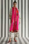 Buy_Rajiramniq_White Cotton Silk Embroidery Round Printed Kurta Set _at_Aza_Fashions