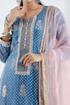 Shop_Abbaran_Blue Cotton Silk Dupatta Chanderi Embroidery Printed Straight Kurta Set _Online_at_Aza_Fashions