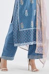 Abbaran_Blue Cotton Silk Dupatta Chanderi Embroidery Printed Straight Kurta Set _at_Aza_Fashions