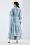 Shop_Abbaran_Blue Cotton Silk Printed Anarkali Set_at_Aza_Fashions