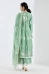 Shop_Abbaran_Green Cotton Silk Round Printed Anarkali Set _at_Aza_Fashions