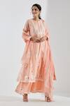 Buy Abbaran Peach Cotton Silk Round Printed Anarkali Set at Aza Fashions Buy_Abbaran_Peach Cotton Silk Round Printed Anarkali Set _at_Aza_Fashions