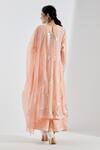 Shop Abbaran Peach Cotton Silk Round Printed Anarkali Set at Aza Fashions Shop_Abbaran_Peach Cotton Silk Round Printed Anarkali Set _at_Aza_Fashions