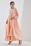 Buy Abbaran Peach Cotton Silk Round Printed Anarkali Set Online at Aza Fashions Buy_Abbaran_Peach Cotton Silk Round Printed Anarkali Set _Online_at_Aza_Fashions
