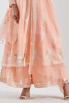 Abbaran Peach Cotton Silk Round Printed Anarkali Set at Aza Fashions Abbaran_Peach Cotton Silk Round Printed Anarkali Set _at_Aza_Fashions