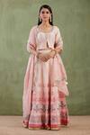 Buy_Abbaran_Pink Banarasi Printed Lehenga Set_at_Aza_Fashions