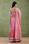 Shop_Abbaran_Pink Banarasi Printed Lehenga Set_at_Aza_Fashions