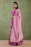 Buy_Abbaran_Purple Chanderi Printed Kurta Gharara Set_Online_at_Aza_Fashions