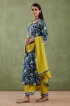 Buy_Abbaran_Blue Cotton Silk Dupatta Chanderi Embroidery Notched Printed Kurta Palazzo Set _Online_at_Aza_Fashions